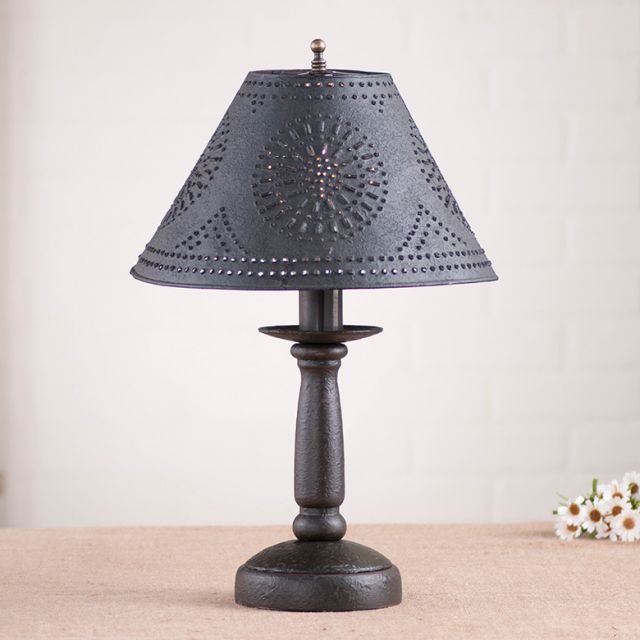 Butcher's Lamp in Americana Black with Textured Black Tin Shade