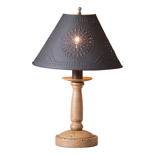 Butcher's Lamp in Americana Pearwood with Textured Black Tin Shade