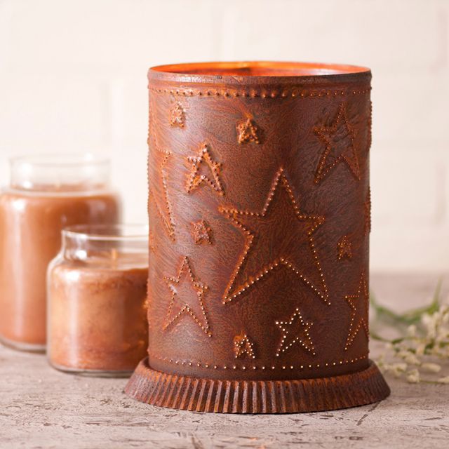 Candle Warmer with Country Star in Rustic Tin
