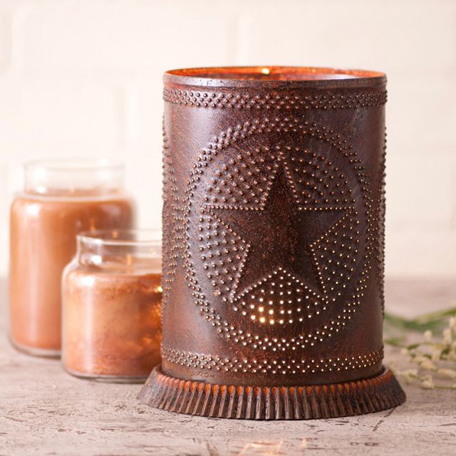 Candle Warmer with Regular Star in Rustic Tin