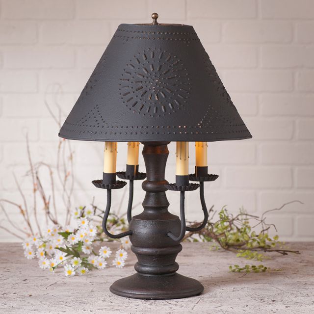 Cedar Creek Lamp in Americana Black with Textured Black Tin Shade