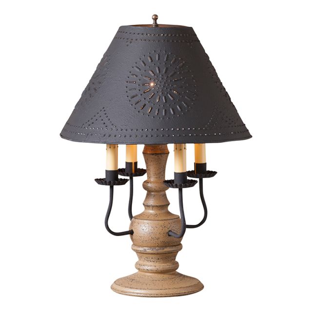 Cedar Creek Lamp in Americana Pearwood with Textured Black Tin Shade