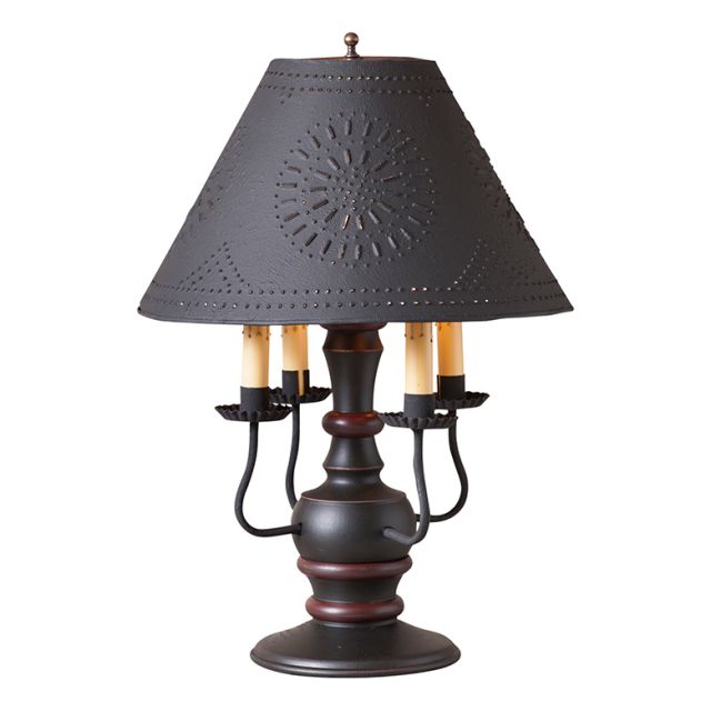 Cedar Creek Lamp in Sturbridge Black with Textured Black Tin Shade