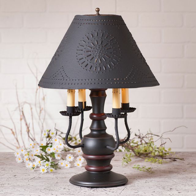 Cedar Creek Lamp in Sturbridge Black with Textured Black Tin Shade