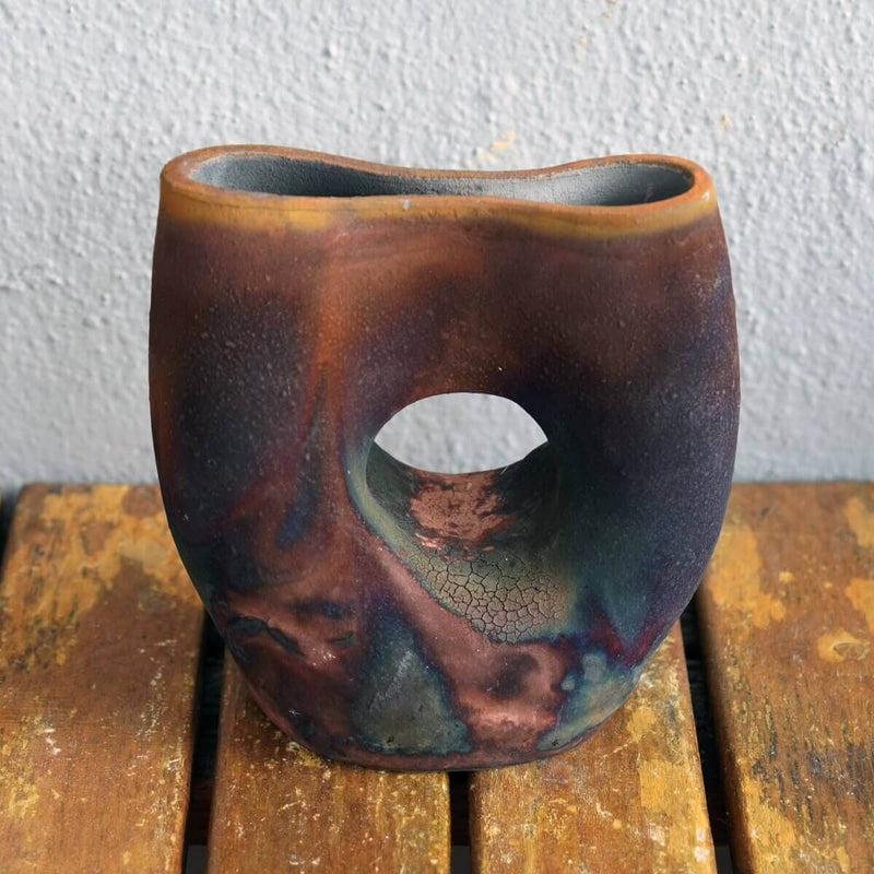 Dokutsu Ceramic Raku Vase - RAAQUU Basics handmade pottery home decor by RAAQUU