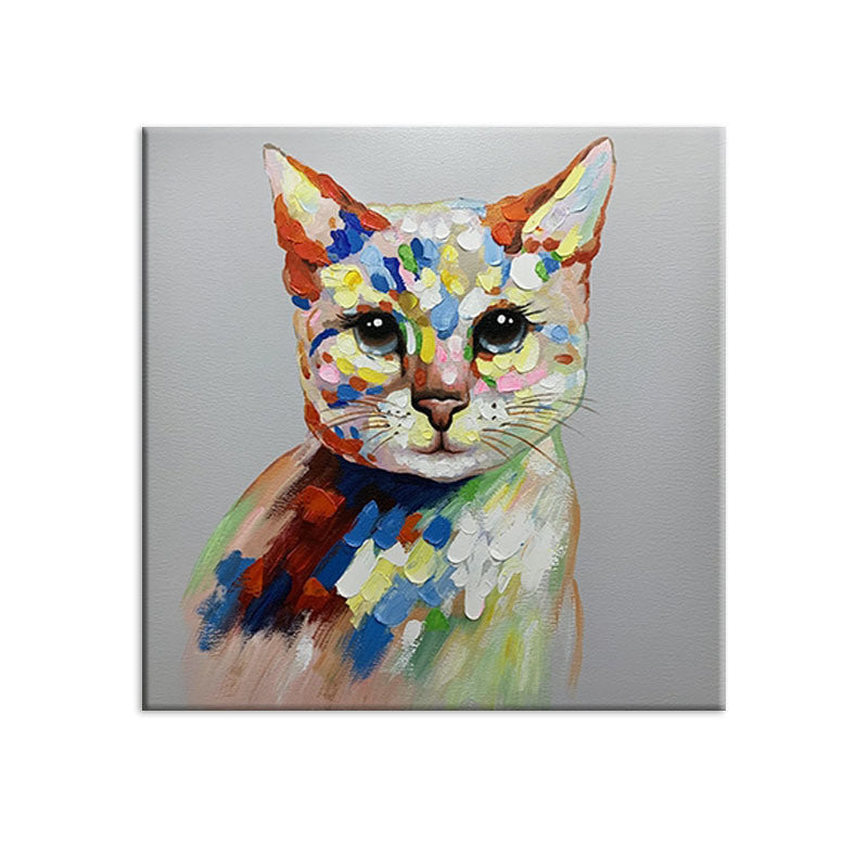 Cat Abstract Oil Painting
