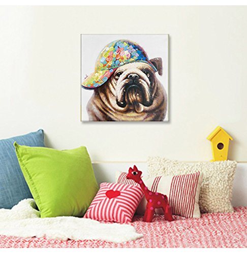 Dog w Hat Abstract Oil Painting