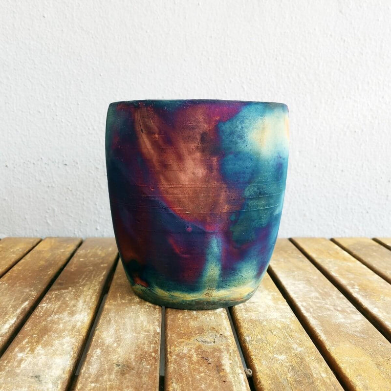 Home Decor Pottery Pot Seicho - Ceramic Raku planter for Indoor plants, cactus, and succulents - handmade gift for her by RAAQUU