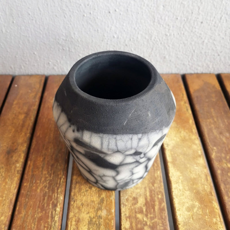 Hoseki Ceramic Raku Vase - RAAQUU Basics handmade pottery home decor by RAAQUU