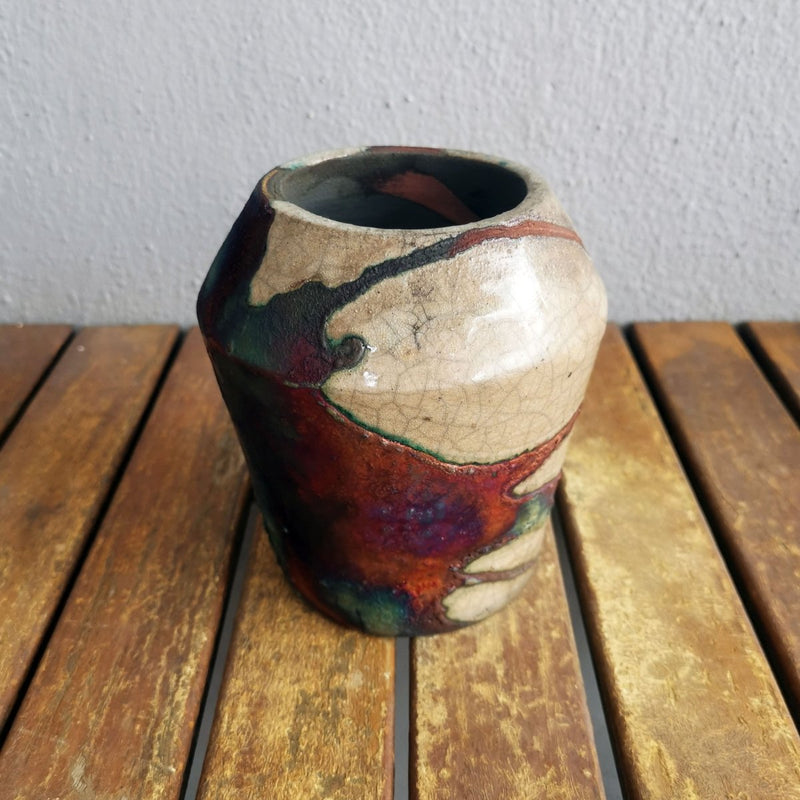 Hoseki Ceramic Raku Vase - RAAQUU Basics handmade pottery home decor by RAAQUU