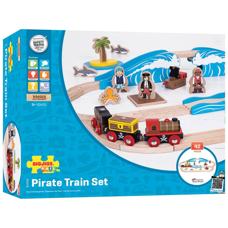 Pirate Train Set by Bigjigs Toys US