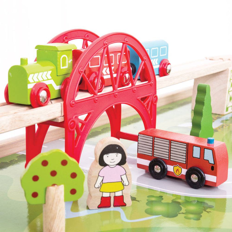 Services Train Set and Table by Bigjigs Toys US