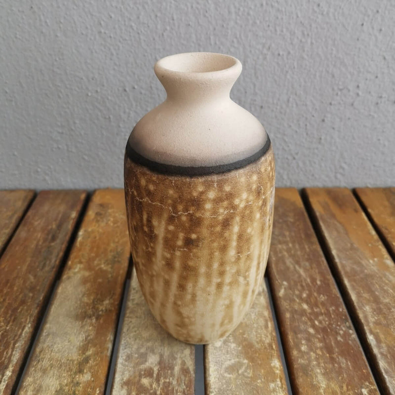 Koban Ceramic Raku Vase with Water Tube by RAAQUU