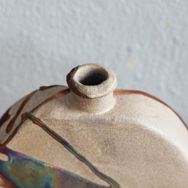 Kumo Ceramic Raku Vase - RAAQUU Basics handmade pottery home decor by RAAQUU