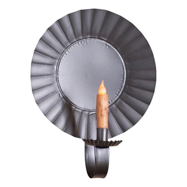 Large Round Candle Sconce in Smokey Black