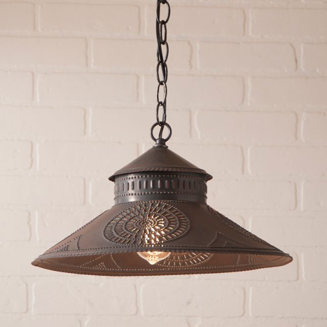 Shopkeeper Shade Light with Chisel in Kettle Black
