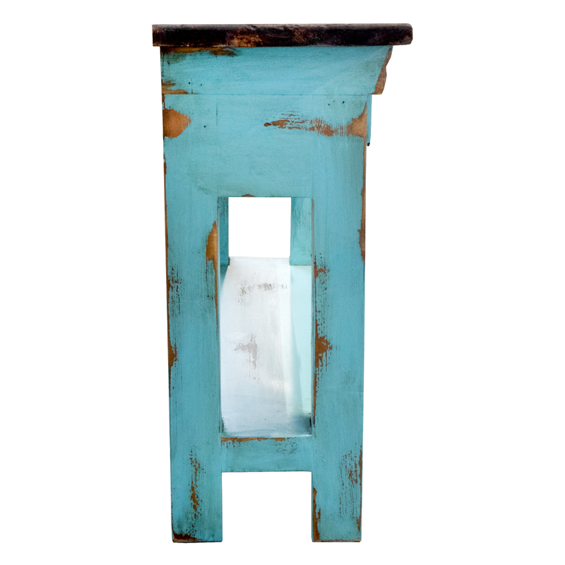 Rustic Turquoise Table Rustic Pine Sofa Table | Turquoise & Dark Wax Finish | 53