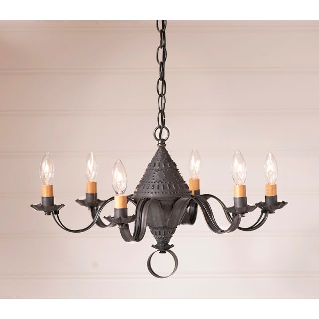 6-Arm Small Concord Chandelier in Kettle Black