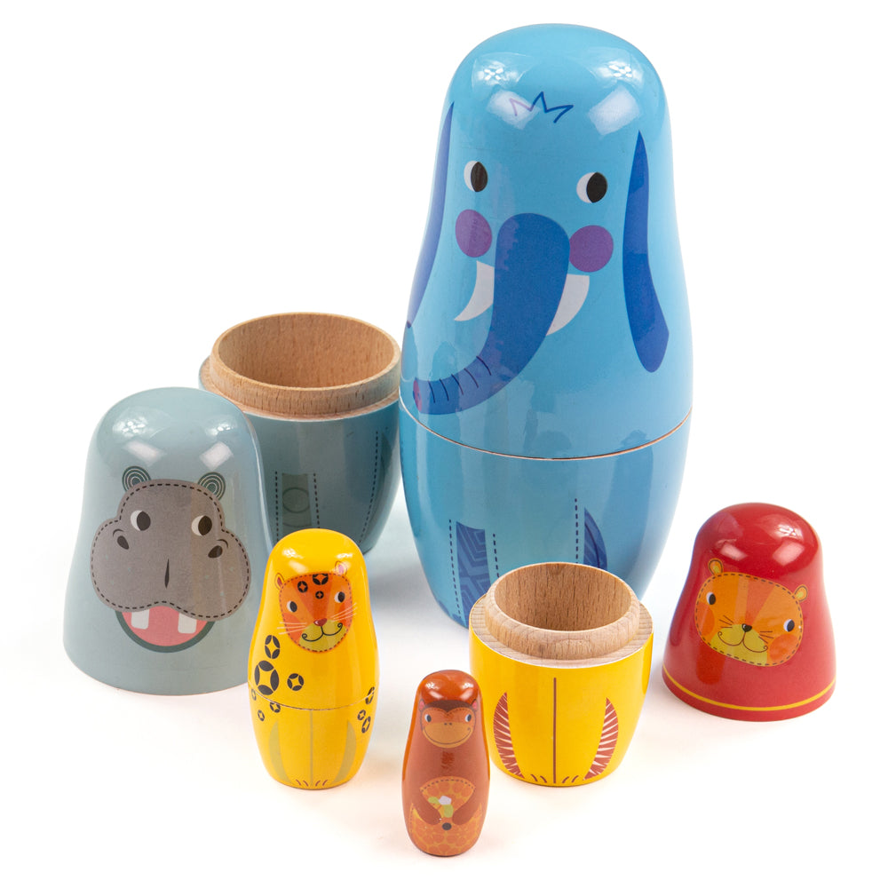 Jungle Animal Russian Dolls by Bigjigs Toys US
