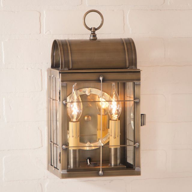 Toll House Wall Lantern in Weathered Brass